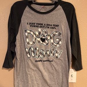 Simply Southern dog mom baseball tee
